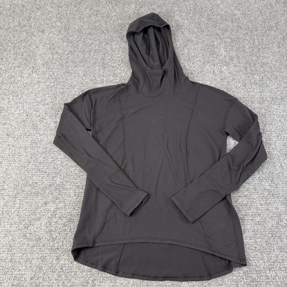 Lululemon Hoodie Womens Medium Black Long Sleeve High Neck Pullover Top Running